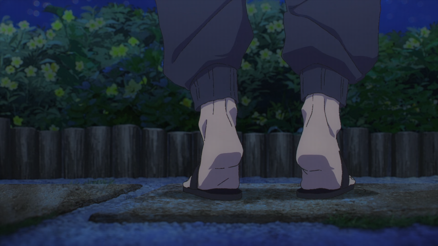 Screenshot: Akebi's father's feet