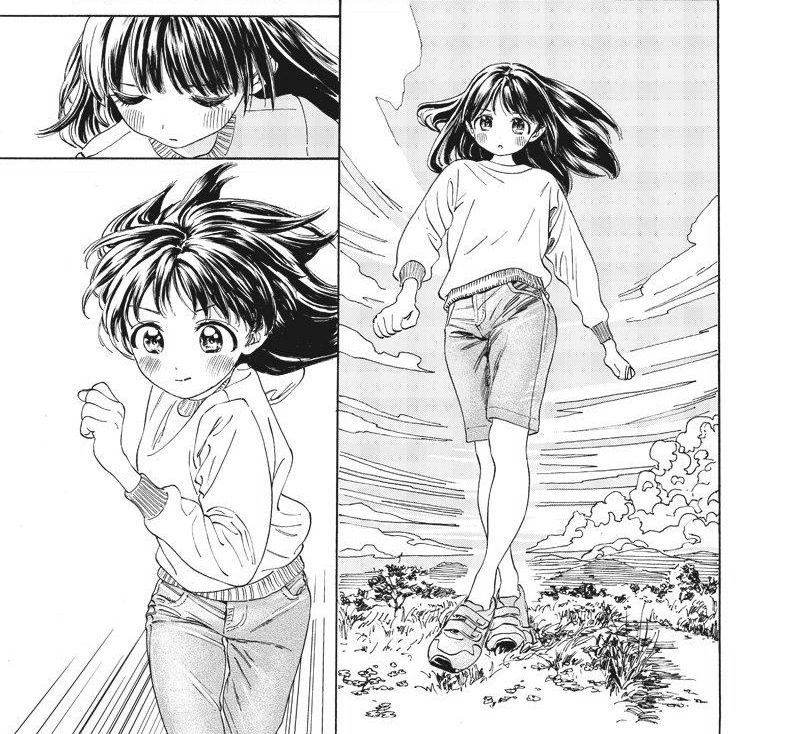 Manga Panels: Akebi breaking into a sprint